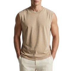 Men’s Washed Cotton Sleeveless Tank Top Loose Fit Summer Vest ✅ Buy 2 Save More