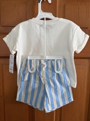 Baby Boys’ Carter’s 2pc Striped Surfboard T-Shirt & Shorts Set Size 18M NWT
