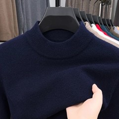 Men’s Cashmere Sweater Mock Neck Sweaters Knit Pullover for Male Men Knitwear.