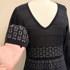 Gal Meets Glam Heidi Sweater Dress Black Knit Womens Size XL Stretchy Classic