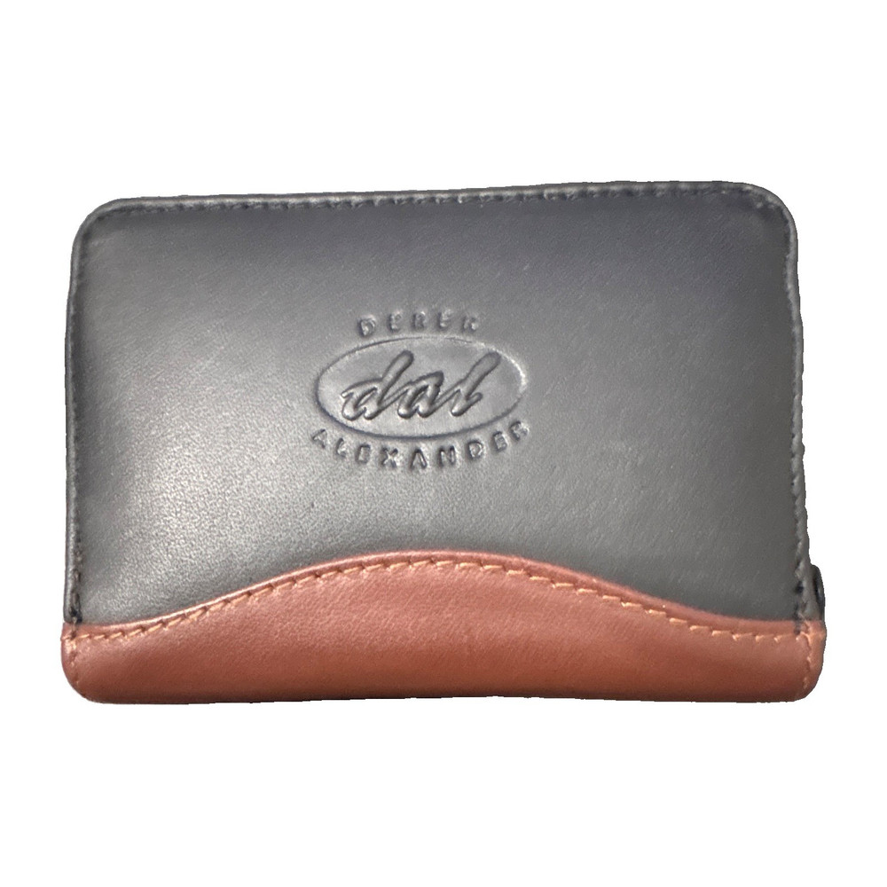 DEREK ALEXANDER Small Black/Brown Accordion-Style Wallet Credit Cards, ID Card