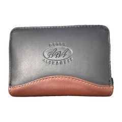 DEREK ALEXANDER Small Black/Brown Accordion-Style Wallet Credit Cards, ID Card