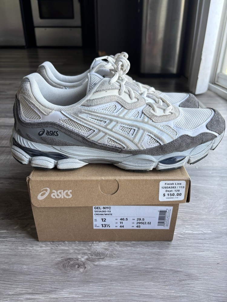ASICS GEL-NYC Cream Oyster Grey 1203A383-113 Men’s Size 12 Running Shoes w/ Box