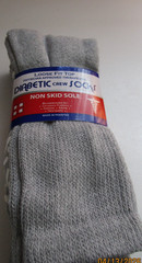 New Rodex Diabetic Crew Socks Non skid Sole Men 10-13 Shoe 7-13 Cotton Poly Elas