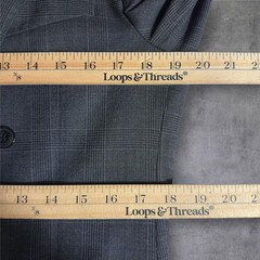 JOSEPH ABBOUD Men Double Breasted Blazer Sport Coat Jacket 38 Gray Italian Wool