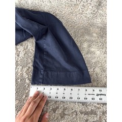 Lila Ryan Size 8 Flat Front Career Chino Pants Navy Button Zip Straight Leg