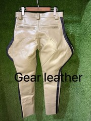 Men’s Real Soft Leather Highway Police Style CHP Uniform Sexy Motorcycle Suit