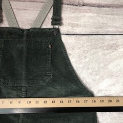 Purnell Workwear Overall Dress 8/29 Green Corduroy Bib Pocket Mini Skirt Y2k New