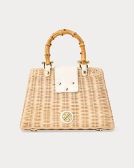 Lilly Pulitzer Leena Top Handle Bag Resort White X Natural