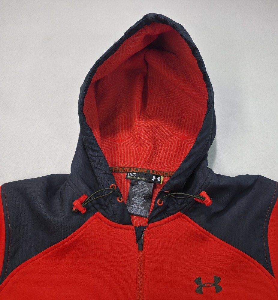 Under Armour Storm ColdGear Infrared Hoodie Jacket Mens Gray Neon LIMITED USE