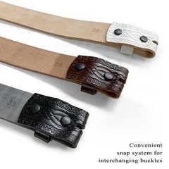 BS085-New Genuine Full Grain Engraved Leather Belt Strap 1-1/2″(38mm) Wide