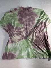 We the Free People Tie Dye Long Sleeve Top Arden Oversized Boho Crewneck