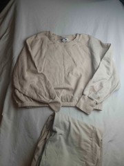 JoyLab Sweatshirt Pants Set Womens Size XXL Beige Fleece Sweatsuit Athleisure