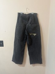 Y2K Baggy JNCO Jeans Low Down 32×32 Gray Charcoal Wash Wide Leg Denim USA Made