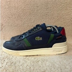 Lacoste T-Clip 0121 6 Mens Navy Green Leather Mesh Sneakers Size 10 42SMA0067