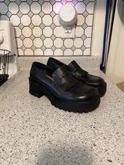 Mudd Brown Chunky Heeled Platform Loafers Vintage 90s Y2K Size 7 Women