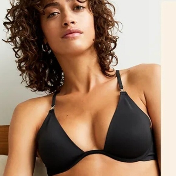 Free People Women’s 36D Ari Underwire Neo Bra Black Neoprene