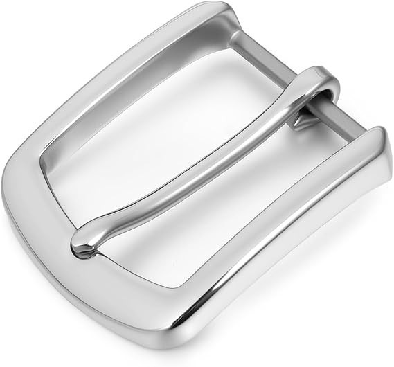 Silver Belt Buckle, 1.5 Inch Belt Buckles for Men, Stainless Steel Single Prong