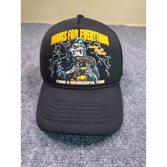 Coney Island Picnic Trucker Hat Mens OSFA Black Grim Reaper Graphic Snapback Cap