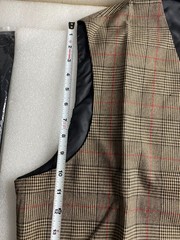 New Cloudstyle Men’s Vintage Suit Vest Plaid Tweed Casual Waistcoat Marron 2XL