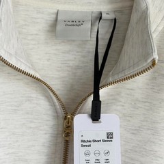 Varley Ritchie Short Sleeve Sweat in Ivory Marl, Size X-Large