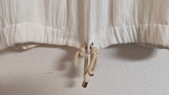 Women’s ZARA W/B Collection Cotton Gauze Chiffon Back LS Tie Waist Top M