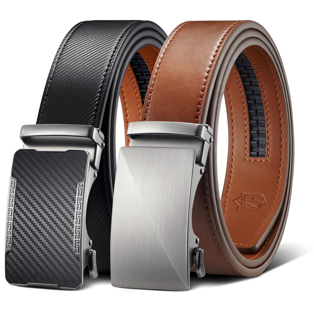 Zitahli Mens Belt 34″ to 48″ Waist Adjustable, Imperial Black/Dark Brown