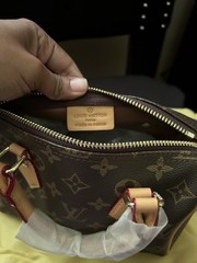 Monogram Top Handle Bag Zip w/ Detachable Adjustable Strap Brown