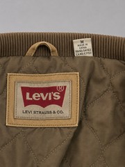 Levi’s Men’s Brown Quilted Lined Jacket M Zip/Snap Stand-Up Collar