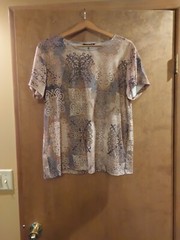 Noracora Womens Brown/Tan Geometric Short Sleeve Shirt Size XL NEW