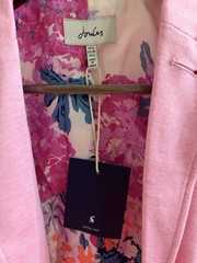 Joules Women’s Pink Lined One-Button Blazer Jacket w/ Pockets US 2