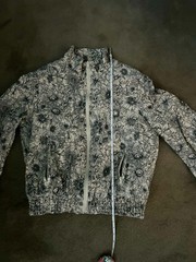 Mother Smocked Friends With The Flowers Jacket Womens M White Floral Quilted Zip