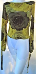 Koji Yohji 70s Vintage Women’s Open Sleeve, Tie String at Wrist Blouse Size M