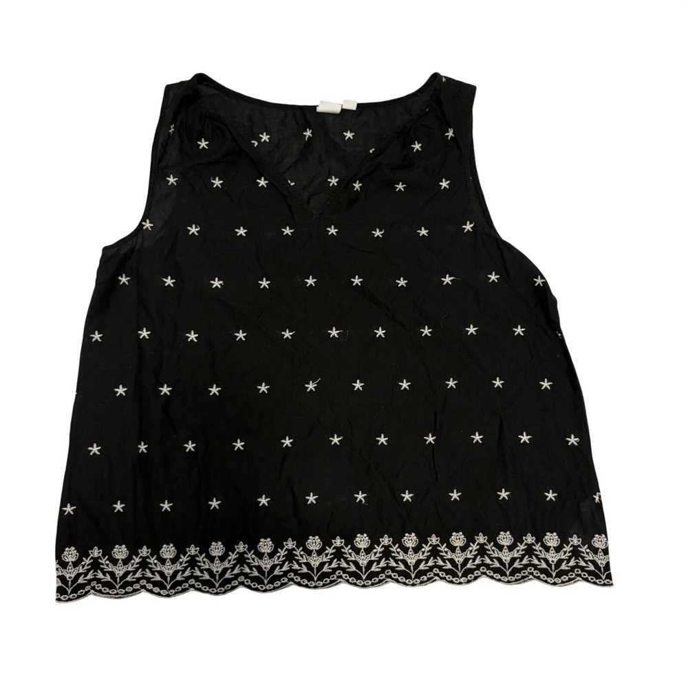 Gap 100% Cottton Embroidered Eyelet Scalloped European Summer Top Womens M