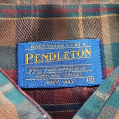 Vintage Pendleton Sir Pendleton Shirt Mens Medium Plaid Wool Made USA 90s