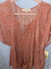 Rewind Womens Size L Short Sleeve Top