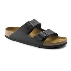 Birkenstock Arizona Birkibuc Leather Soft Footbed Unisex Clog Black Casual Shoes