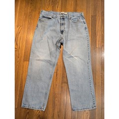 Urban Pipeline Mens Distressed Relaxed Straight Leg Jeans Light Wash 38×30 C