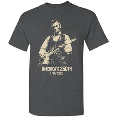 Abraham Lincoln Playing Guitar 4th July T-shirt America’s 250th Birthday Vintage