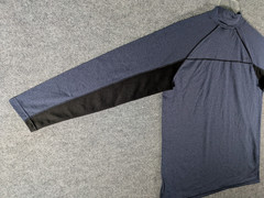 Spyder Active Mock Neck Shirt Mens Large Blue Black Long Sleeve Athletic