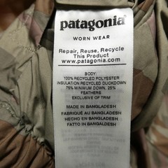 Patagonia Jacket Toddler Boys 3T Green Hooded Down Quilted Puffer Zip Winter