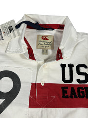 USA Canterbury White Rugby Polo Shirt