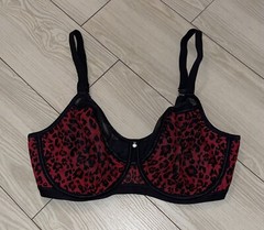Modern Movement F52BM417 Limited Edition Unlined Retro Bra Animal Print 34D Red