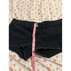 vintage black mudd low rise cargo mini shorts