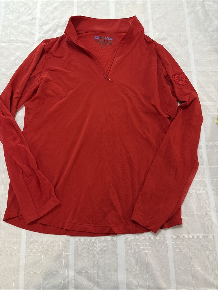 Ibkul Women’s Long Sleeve Quarter Zip Red Athletic Casual Top M