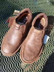 Roper Men’s Brown Leather Slip-On Casual Shoes Round Toe US 7.5 EE
