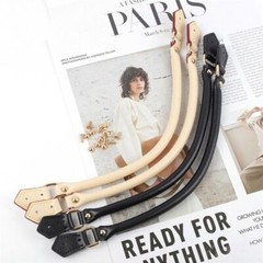 Black Natural Leather Replacement Straps Handles Fits Neverfull Large Tote Bag