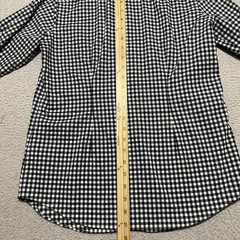 Chaps Womens Small Shirt Black Plaid 3/4 Sleeve Button Up 100% Cotton No Iron