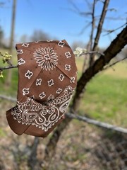 Cocoa Paisley Bandanna USA Made Approx 22×22 inch 100% Cotton Crafts and Fun