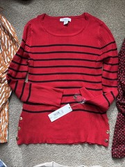 BRAND NEW Liz Claiborne Long Sleeve Ribbed Tops Size XL NWT Various Colors